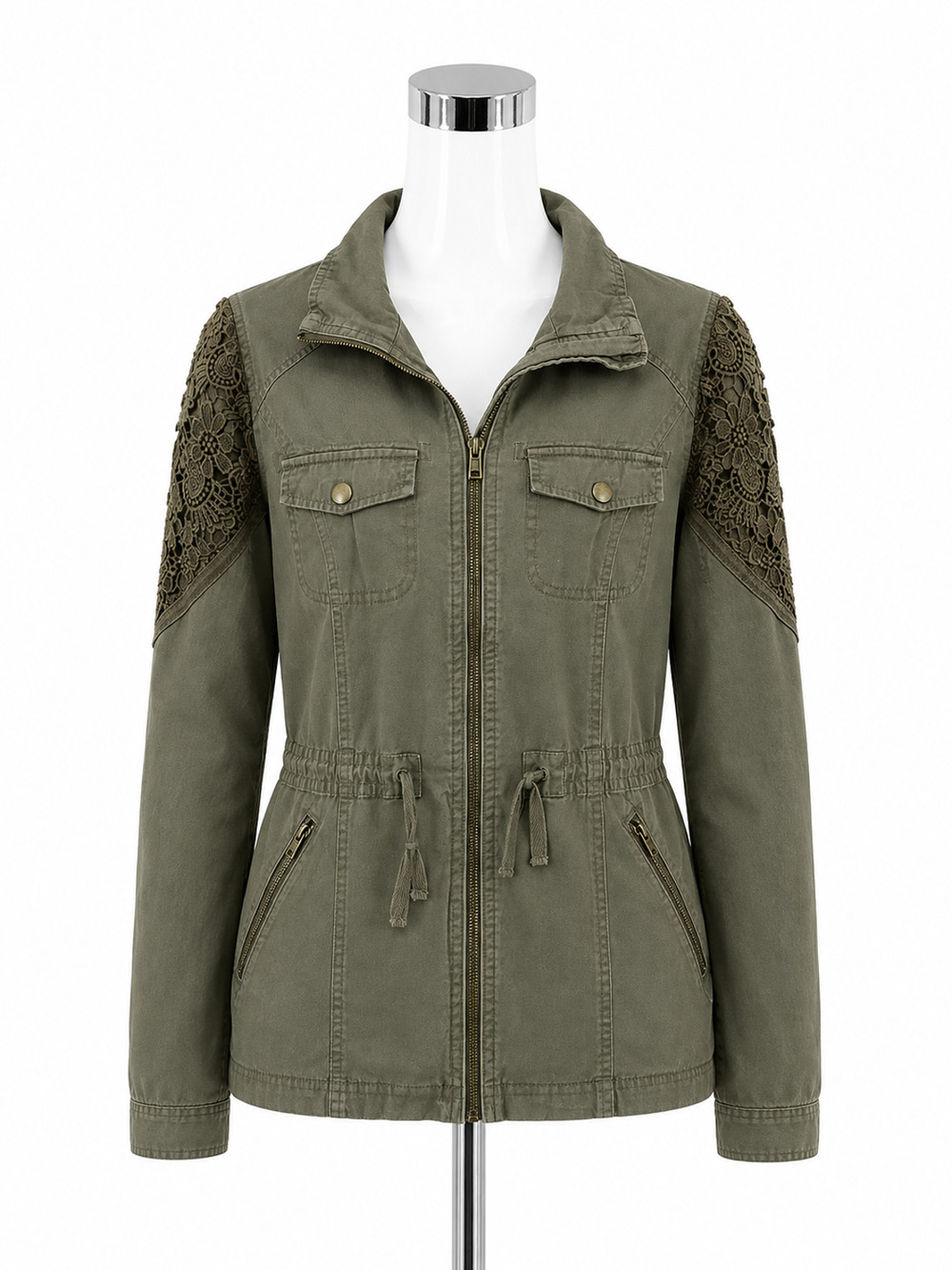 Love Tree Size Large Olive Lace Pre-Owned Ladies Jacket